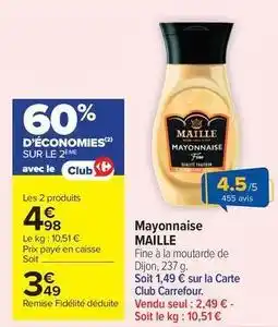 Carrefour Drive Maille - mayonnaise offre
