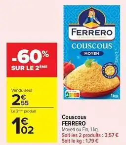 Carrefour Drive Ferrero rocher - couscous offre