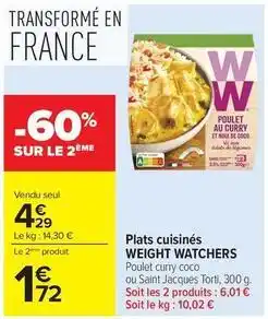 Carrefour Drive Weight watchers - plats cuisinés offre