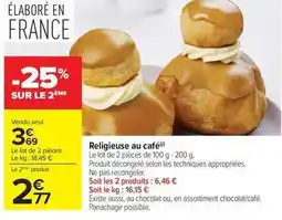 Carrefour Drive Religieuse au café offre