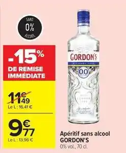 Carrefour Drive Gordon's - aperitif sans alcool offre