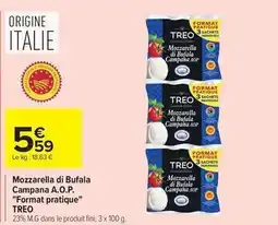 Carrefour Drive Treo - mozzarella di bufala campana a.o.p. format pratique offre