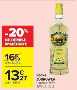 Carrefour Drive Zubrowka - vodka offre