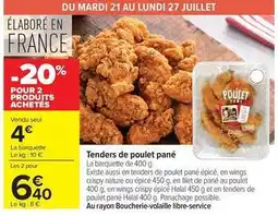 Carrefour Drive Tenders de poulet pane offre