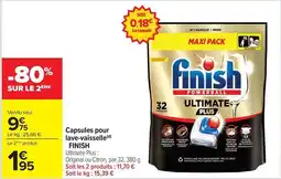 Carrefour Drive Finish - capsules pour lave-vaisselle offre