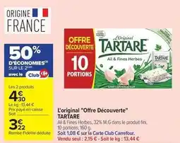 Carrefour Drive Tartare - l'original offre découverte offre