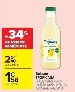 Carrefour Drive Tropicana - boisson offre