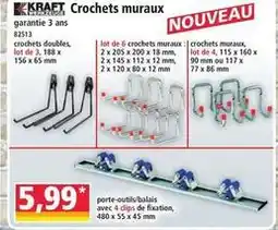 Norma Porte-outils/balais avec 4 ciips de fixation, 480 x 55 x 45 mm offre