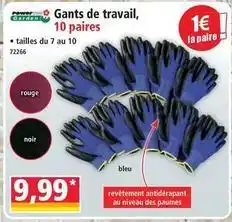 Norma Gants de travail, 10 paires offre