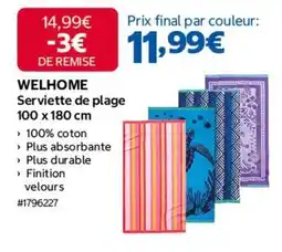 Costco Durable - serviette de plage 100 x 180 cm offre