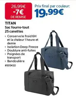 Costco Titan - sac fourre-tout 25 canettes offre