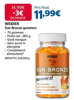 Costco Weider - sun bronze gommes offre