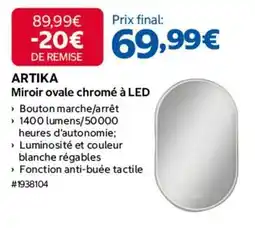 Costco Miroir ovale chromé à led offre