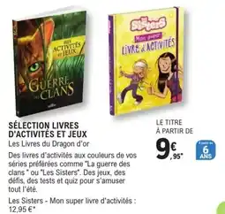 E.Leclerc Espace Culturel Les Sisters Mon super livre d'activités offre