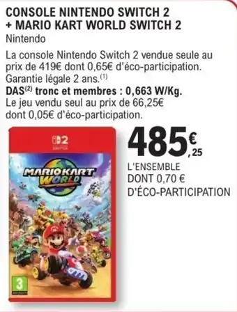 Nintendo CONSOLE NINTENDO SWITCH 2 + MARIO KART WORLD SWITCH 2