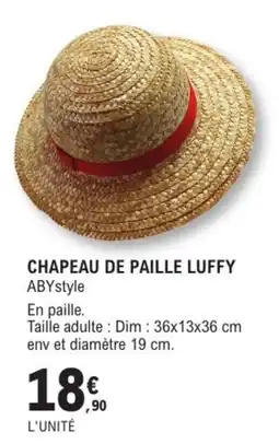E.Leclerc Espace Culturel ABYstyle CHAPEAU DE PAILLE LUFFY offre