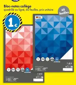 TEDi Bloc-notes collège offre
