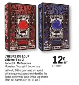 E.Leclerc Espace Culturel L'HEURE DU LOUP Robert R. McCammon offre