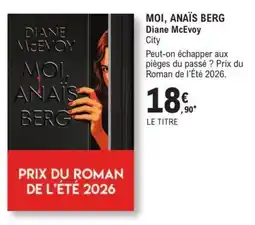 E.Leclerc Espace Culturel Diane McEvoy MOI, ANAÏS BERG offre