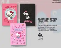 E.Leclerc Espace Culturel Selection de carnets hello kitty /kuromi offre
