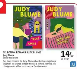 E.Leclerc Espace Culturel Judy Blume Sélection Romans offre