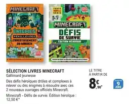 E.Leclerc Espace Culturel Minecraft selection livres offre