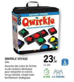E.Leclerc Espace Culturel Iello Qwirkle Voyage offre