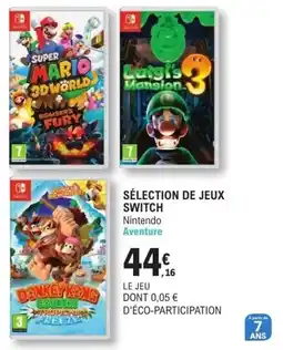 E.Leclerc Espace Culturel Nintendo Sélection de jeux Switch offre