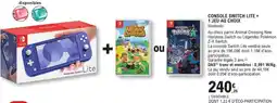 E.Leclerc Espace Culturel Nintendo console switch lite + 1 jeu au choix offre