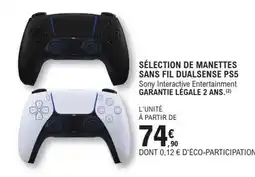 E.Leclerc Espace Culturel Sony Interactive Entertainment SÉLECTION DE MANETTES SANS FIL DUALSSENSE PS5 offre