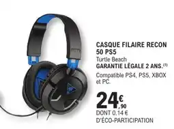 E.Leclerc Espace Culturel Turtle Beach CASQUE FILAIRE RECON 50 PS5 offre