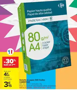 Carrefour Market CARREFOUR Ramette de papier offre