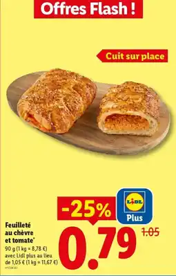 Lidl Feuilleté au chèvre et tomate offre