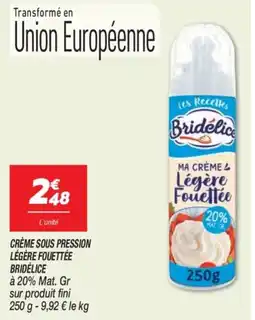 Netto BRIDÉLICE CRÈME SOUS PRESSION LÉGÈRE FOUETTÉE offre