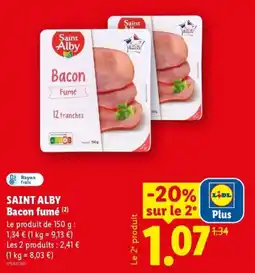 Lidl Saint Alby Bacon fumé offre