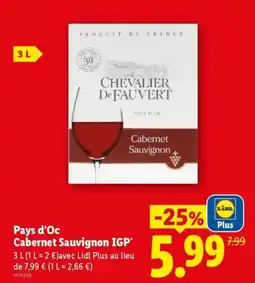 Lidl Chevalier De Fauvert Cabernet Sauvignon offre