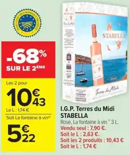 Carrefour Market STABELLA I.G.P. Terres du Midi Rosé offre