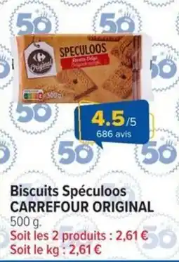 Carrefour Market CARREFOUR ORIGINAL Biscuits Spéculoos offre