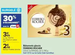 Carrefour Market FERRERO ROCHER Bâtonnets glacés offre