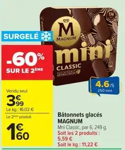 Carrefour Market MAGNUM Bâtonnets glacés offre