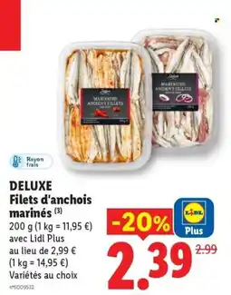 Lidl DELUXE Filets d'anchois marinés offre