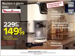 Carrefour Market Moulinex Dolci Machine à glaces offre