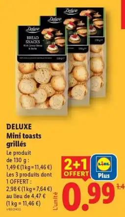 Lidl Deluxe Mini toasts grillés offre