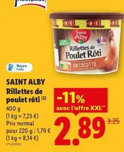 Lidl Saint Alby Rillettes de poulet rôti offre