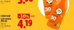 Lidl Cien sun lait solaire offre
