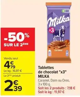 Carrefour Market Milka Tablettes de chocolat offre
