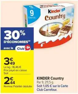 Carrefour Market Kinder Kinder Country offre