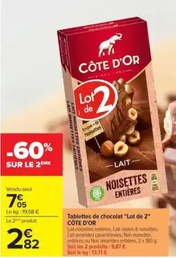 Carrefour Market Côte d'or noisettes entières offre