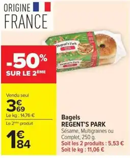 Carrefour Market REGENT'S PARK Bagels offre