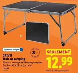 Lidl CRIVIT Table de camping offre